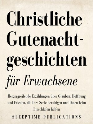 cover image of Christliche Gutenachtgeschichten für Erwachsene